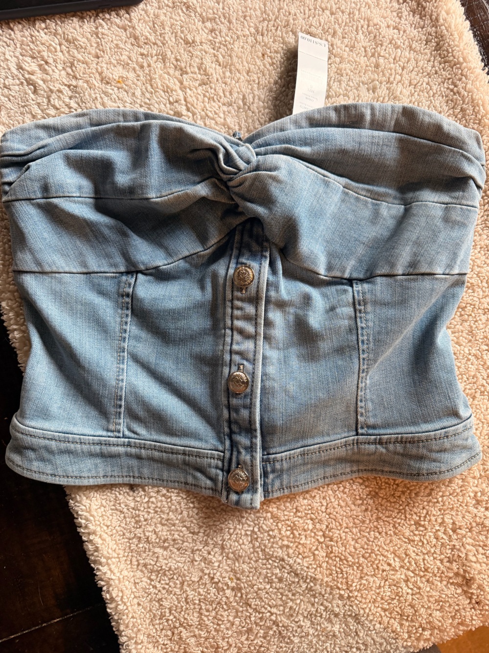 White House black market denim top